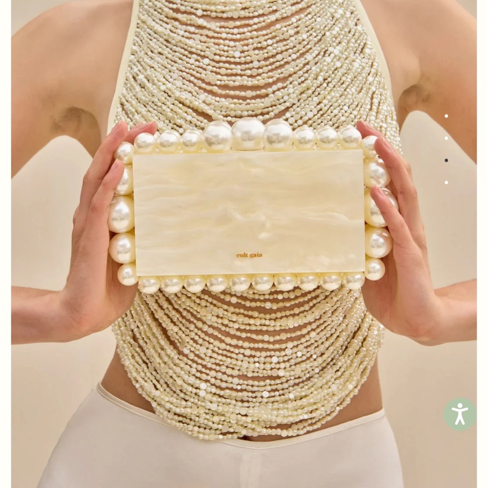 Cult Gaia Eos Pearl Embellished Clutch